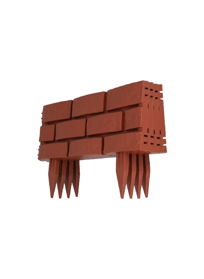 LIVING ACCENTS 4-Piece Brick Wall Design Plastic Interlocking Hinges Garden Fence Brown 29.5 x 18 x 18 cm 338856 - Image 2